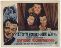 3b697 WITHOUT RESERVATIONS signed LC #3 R53 by Mervyn LeRoy, plus John Wayne & Claudette Colbert!