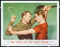 3b704 WRECK OF THE MARY DEARE LC #6 '59 wacky posed fight image of Gary Cooper & Charlton Heston!