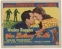 3b249 YOU BELONG TO ME TC '41 great images of Barbara Stanwyck & Henry Fonda skiing & close up!