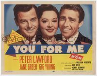 3b250 YOU FOR ME TC '52 should pretty Jane Greer marry Peter Lawford or Gig Young, money or love?