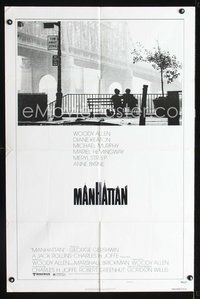 3f617 MANHATTAN style B one-sheet '79 Woody Allen & Mariel Hemingway in New York City by bridge!