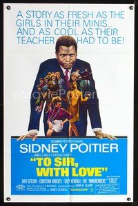 3g889 TO SIR, WITH LOVE one-sheet movie poster '67 Sidney Poitier, Lulu, directed by James Clavell!