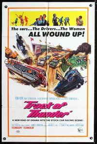 3g898 TRACK OF THUNDER one-sheet movie poster '67 really cool stock car racing art!