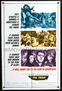 3g899 TRAIN one-sheet movie poster '65 Burt Lancaster, John Frankenheimer, really cool art!