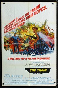 3g900 TRAIN style B one-sheet '65 Burt Lancaster, John Frankenheimer, Paul Scofield, McCarthy art!