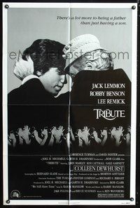 3g908 TRIBUTE one-sheet movie poster '80 Jack Lemmon hugs Robby Benson, more than just having a son!