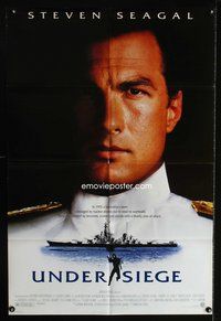 3g921 UNDER SIEGE DS one-sheet movie poster '92 great image of Navy SEAL chef Steven Segal!