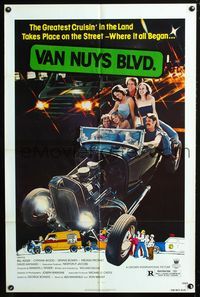 3g931 VAN NUYS BLVD. one-sheet movie poster '79 sexy teens cruising Los Angeles streets in hot rods!