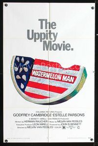 3g954 WATERMELON MAN one-sheet movie poster '70 patriotic watermelon artwork, the uppity movie!