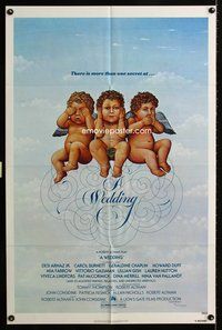 3g957 WEDDING one-sheet movie poster '78 Robert Altman, artwork of cute cherubs by R. Hess!