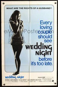 3g958 WEDDING NIGHT one-sheet '70 what are the rights of a husband, sexy newlywed in lingerie!