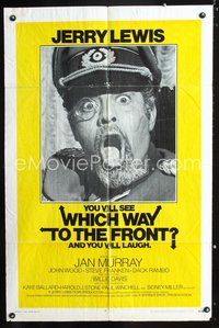 3g963 WHICH WAY TO THE FRONT int'l 1sh '70 wacky c/u of Jerry Lewis as German general with monocle!