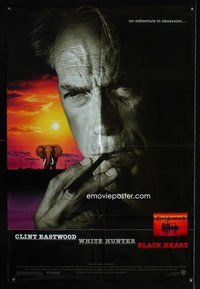 3g964 WHITE HUNTER, BLACK HEART DS 1sh '90 super close up of Clint Eastwood as director John Huston!