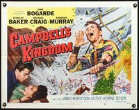 3h358 CAMPBELL'S KINGDOM half-sheet movie poster '58 great artwork of Dirk Bogarde by busted dam!