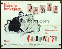 3h366 CASANOVA '70 half-sheet '65 Marcello Mastroianni, super sexy Virna Lisi & five other babes!