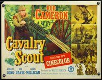 3h370 CAVALRY SCOUT half-sheet poster '51 great image of cowboy Rod Cameron firing gatling gun!