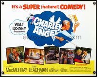 3h372 CHARLEY & THE ANGEL half-sheet movie poster '73 Walt Disney, Fred MacMurray, Cloris Leachman