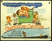 3h373 CHARTROOSE CABOOSE half-sheet '60 Edgar Buchanan, Molly Bee, Ben Cooper, wacky train art!