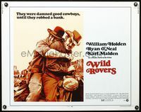 3h667 WILD ROVERS 1/2sh '71 great close up of William Holden & Ryan O'Neal on horse, Blake Edwards