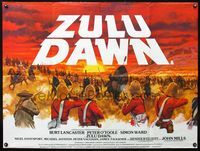 3k308 ZULU DAWN British quad poster '79 best completely different art by Tom William Chantrell!