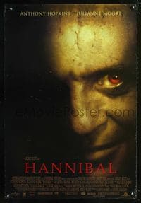 3p331 HANNIBAL DS int'l one-sheet poster '00 Anthony Hopkins as Dr. Lector, Liotta, Julianne Moore