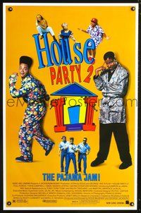 3p359 HOUSE PARTY 2 1sheet '91 Christopher Reid & Christopher Martin as Kid & Play, Queen Latifah!