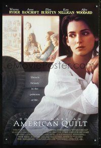 3p361 HOW TO MAKE AN AMERICAN QUILT one-sheet poster '95 close-up of Winona Ryder, Anne Bancroft!