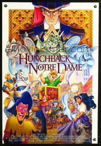 3p367 HUNCHBACK OF NOTRE DAME DS one-sheet poster '96 Walt Disney, Demi Moore, great John Alvin art!