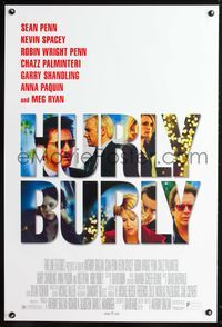 3p370 HURLYBURLY 1sheet '98 Kevin Spacey, Sean Penn, Robin Wright Penn, Meg Ryan, Garry Shandling!