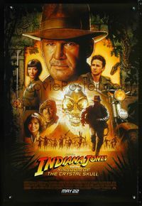 3p380 INDIANA JONES & THE KINGDOM OF THE CRYSTAL SKULL advance 1sh '08 Harrison Ford, Struzan art!