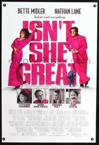 3p384 ISN'T SHE GREAT DS one-sheet '00 Bette Midler, Nathan Lane, David Hyde Pierce, John Cleese!