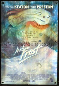 3p386 JACK FROST lenticular advance one-sheet '98 cool image of Michael Keaton turning into snowman!