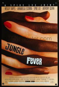 3p398 JUNGLE FEVER DS advance one-sheet movie poster '90 Spike Lee, Wesley Snipes, Annabella Sciorra