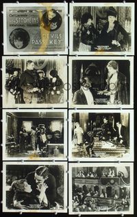 3s466 DEVIL'S PASS KEY 8 8x10 lobby cards '20 Erich Von Stroheim's sensational triumph of adultery!