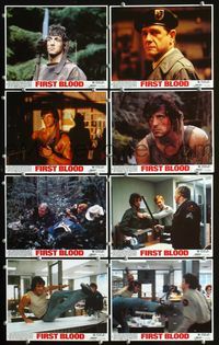 3s479 FIRST BLOOD 8 8x10 mini LCs '82 Sylvester Stallone as John Rambo, Richard Crenna, Dennehy