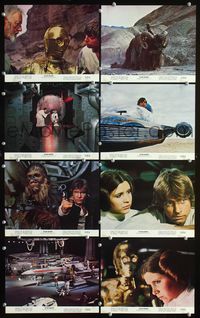 3s568 STAR WARS 8 8x10 mini LCs '77 George Lucas, Mark Hamill, Harrison Ford, Fisher, Chewbacca!