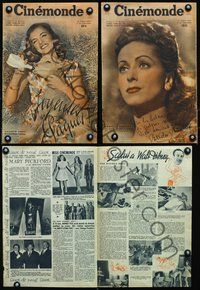 3w118 CINEMONDE 16 APRIL 1948 French magazine '48 Lizabeth Scott feeding lamb, Danielle Darrieux