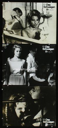 3w067 SILENCE 3 German lobby cards R60s Ingmar Bergman's Tystnaden, sexy Ingrid Thulin in bath!