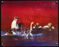 3w091 BEYOND THE POSEIDON ADVENTURE color 16x20 still '79 4 people in water wearing goggles!