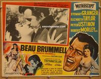 3w245 BEAU BRUMMELL Mexican LC '54 art of sexy full-length Elizabeth Taylor, Stewart Granger!