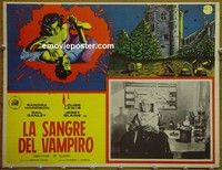 3w266 BLOOD OF DRACULA Mexican LC '57 Sandra Harrison, Louise Lewis, wild art of female vampire!