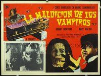 3w267 BLOOD OF THE VAMPIRES Mexican movie lobby card '66 wild images of vampires!