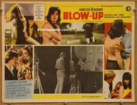 3w271 BLOWUP Mexican lobby card '67 Michelangelo Antonioni, David Hemmings, sexy model Verushka!