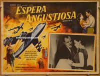 3w274 BOMBERS B-52 Mexican movie lobby card '57 Natalie Wood, Karl Malden, cool art of airplanes!