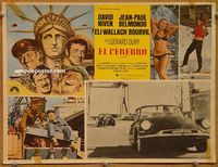 3w279 BRAIN Mexican LC '69 David Niven, Jean-Paul Belmondo, Eli Wallach, Bourvil, Le Cerveau!