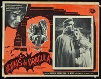 3w281 BRIDES OF DRACULA Mexican lobby card '60 Terence Fisher, Hammer, Peter Cushing as Van Helsing!