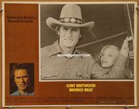 3w285 BRONCO BILLY Mexican lobby card '80 great close-up of cowboy Clint Eastwood, Sondra Locke!