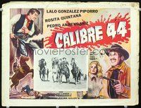 3w293 CALIBRE 44 Mexican movie lobby card '60 Lalo Gonzalez Piporro, art of bloody cowboys!