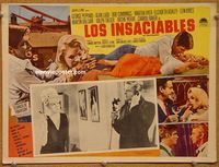 3w300 CARPETBAGGERS Mexican lobby card '64 great romantic image of George Peppard & Carroll Baker!