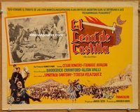 3w304 CASTILIAN Mexican movie lobby card '63 El Valle de las espadas, cool title design art!